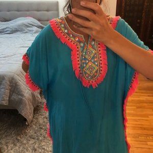 Bright Aqua beach cover kafkan